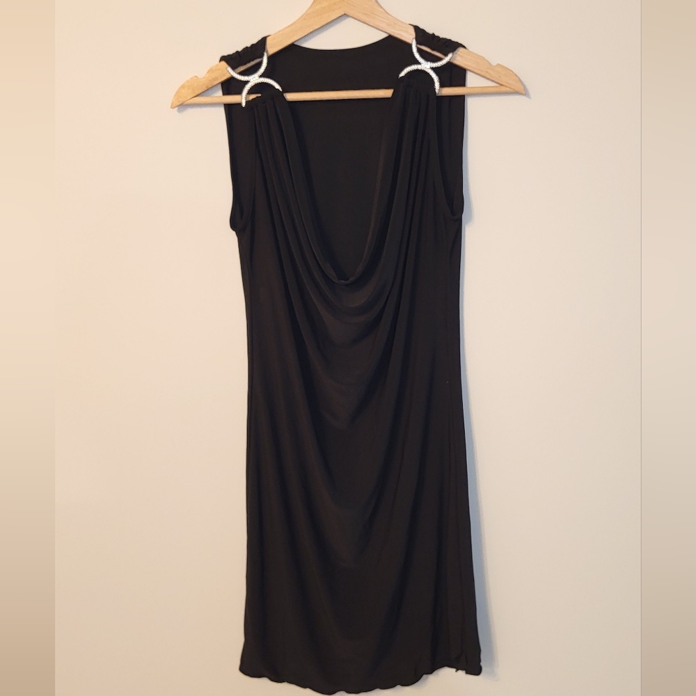 Black Cowl Neck Top
